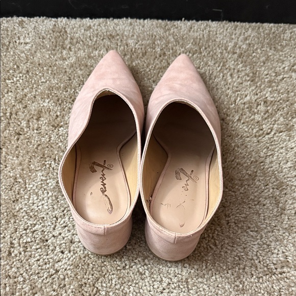 Seven7 Blush Pink Pointed Toe Suede Mules - Picture 3 of 5
